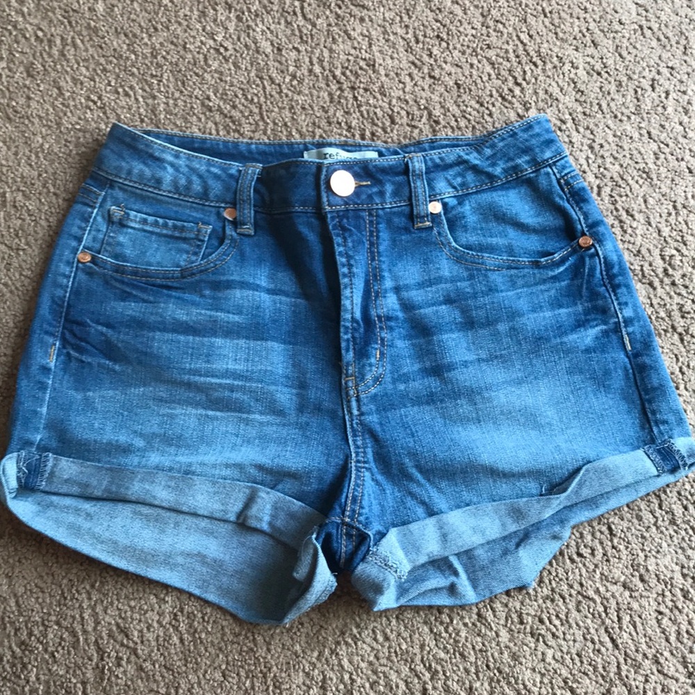 High waisted denim shorts!
